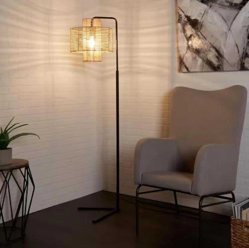 70" Hangover Floor Lamp with Woven Rattan Shade - Image 3