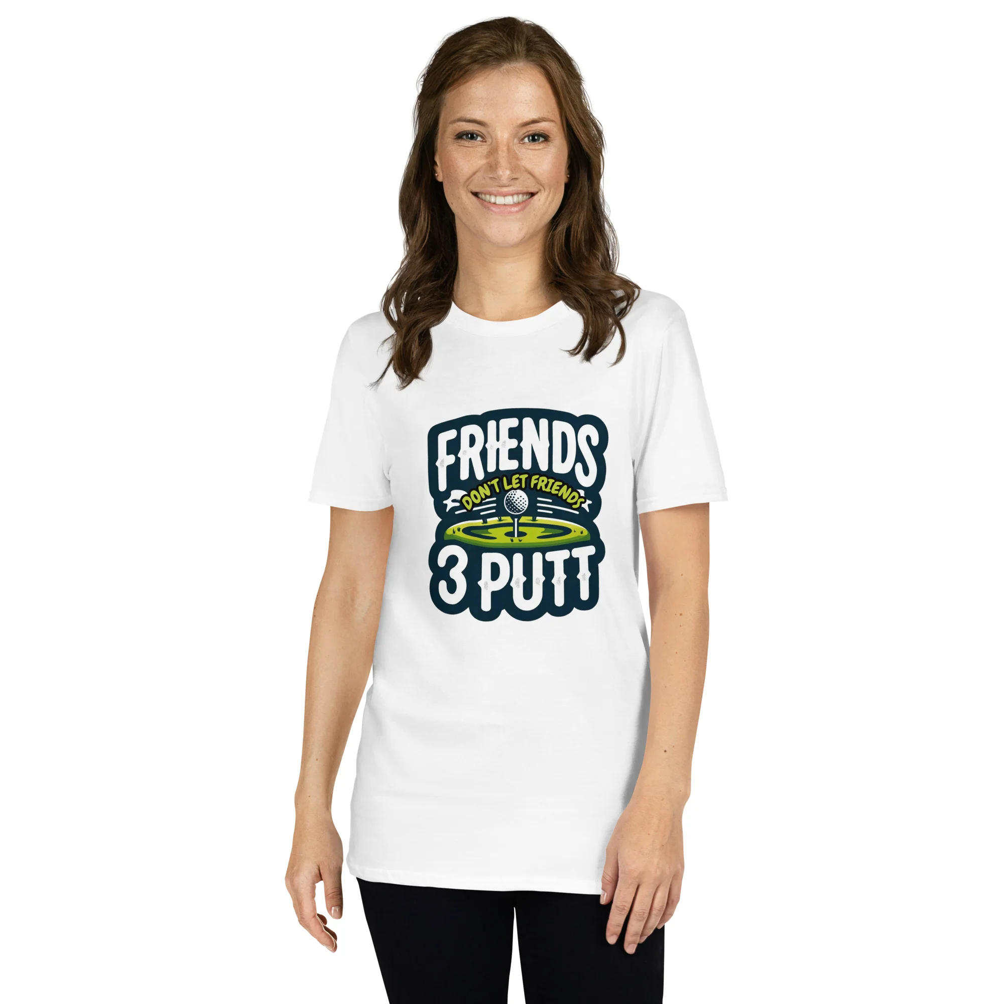 Friends Don't Let Friends 3 Putt Funny Golf Graphic Short-Sleeve Unisex T-Shirt - Image 27