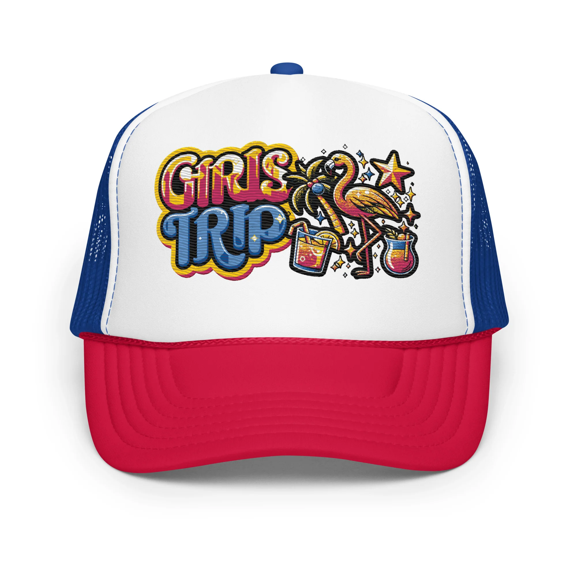 Girls Trip Embroidered Patches Otto Foam Trucker Hat - Image 19