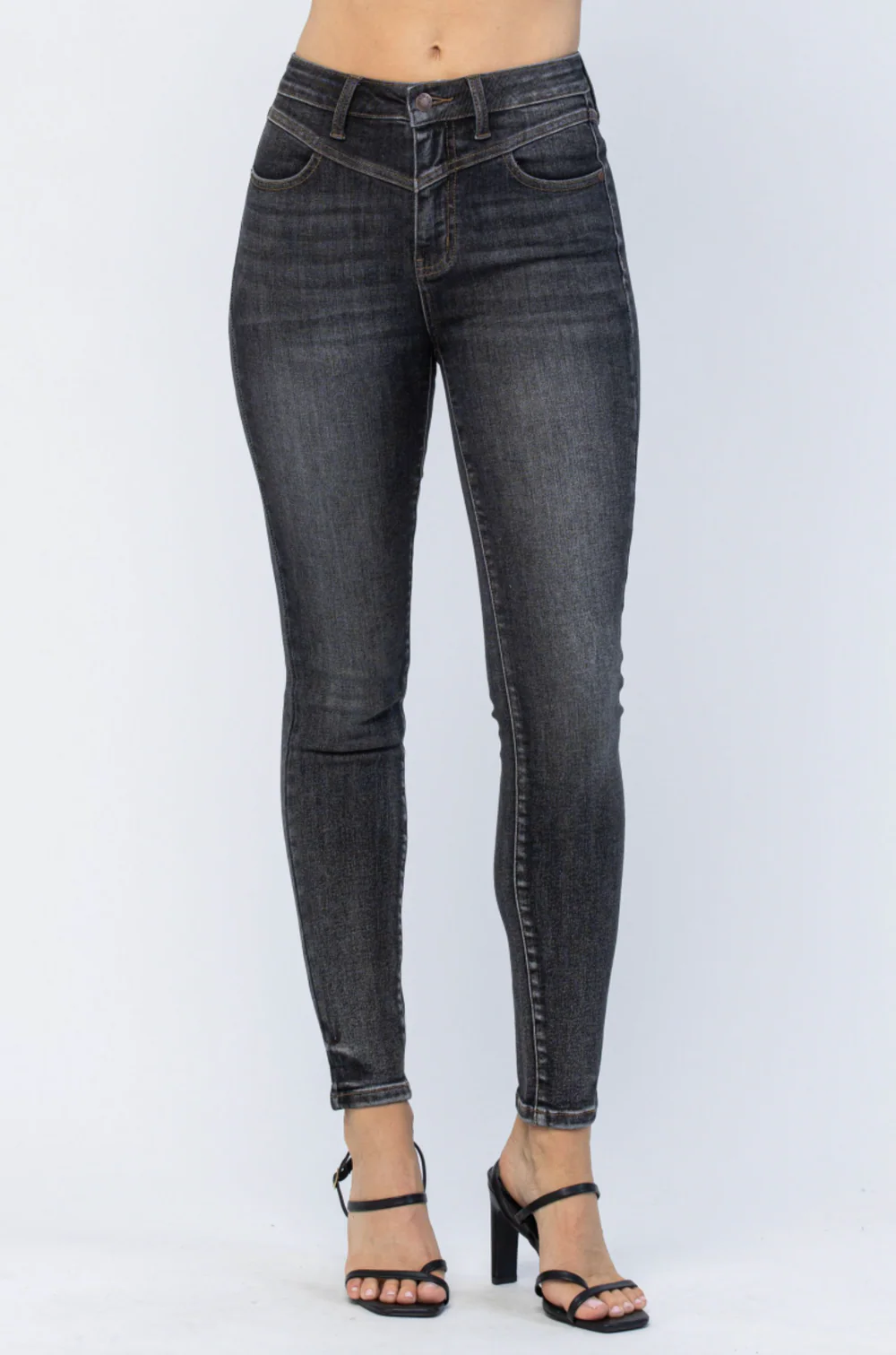 Judy Blue High Waist Vintage Black Yoke Skinny Jeans 88287 - Image 2