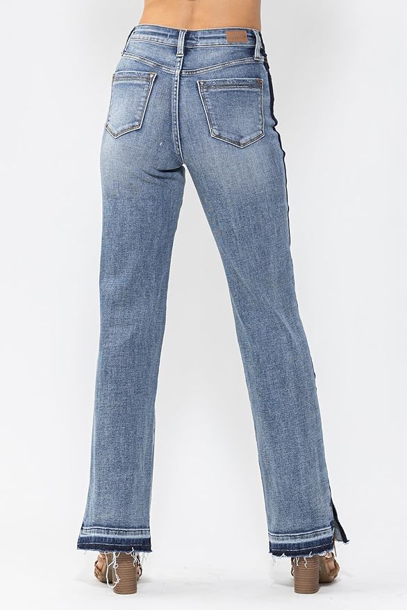 Judy Blue High Waist Side Seam Detail Straight Jeans 88641 - Image 3