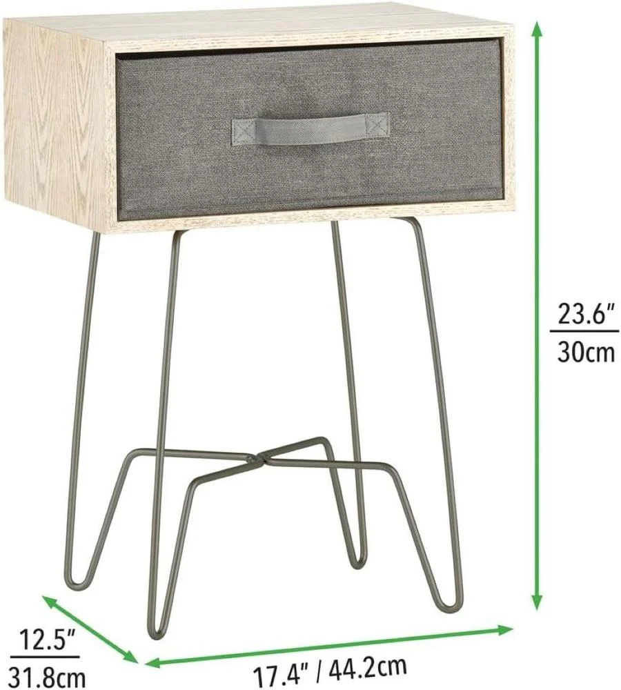mDesign Modern Industrial Side Table - Image 3