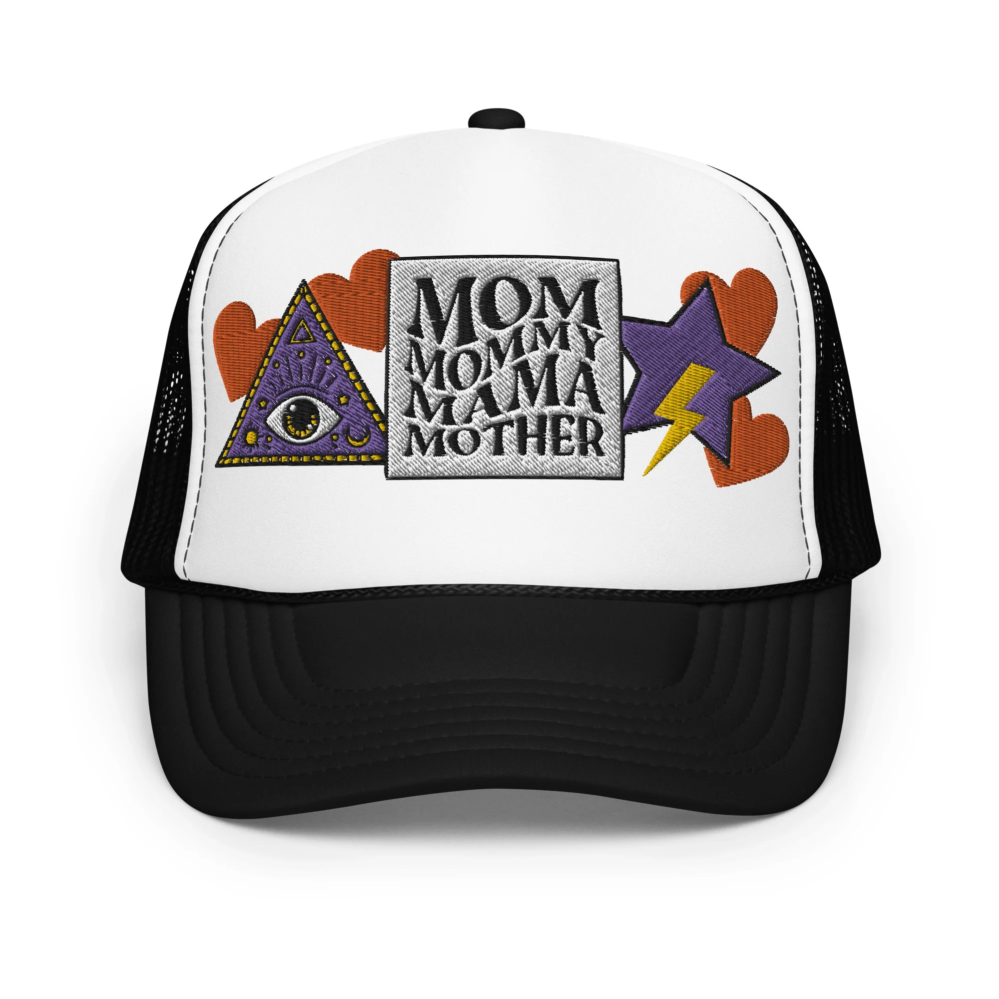 Mom Mommy Mama Mother Embroidered Patches Otto Foam Trucker Hat - Image 16