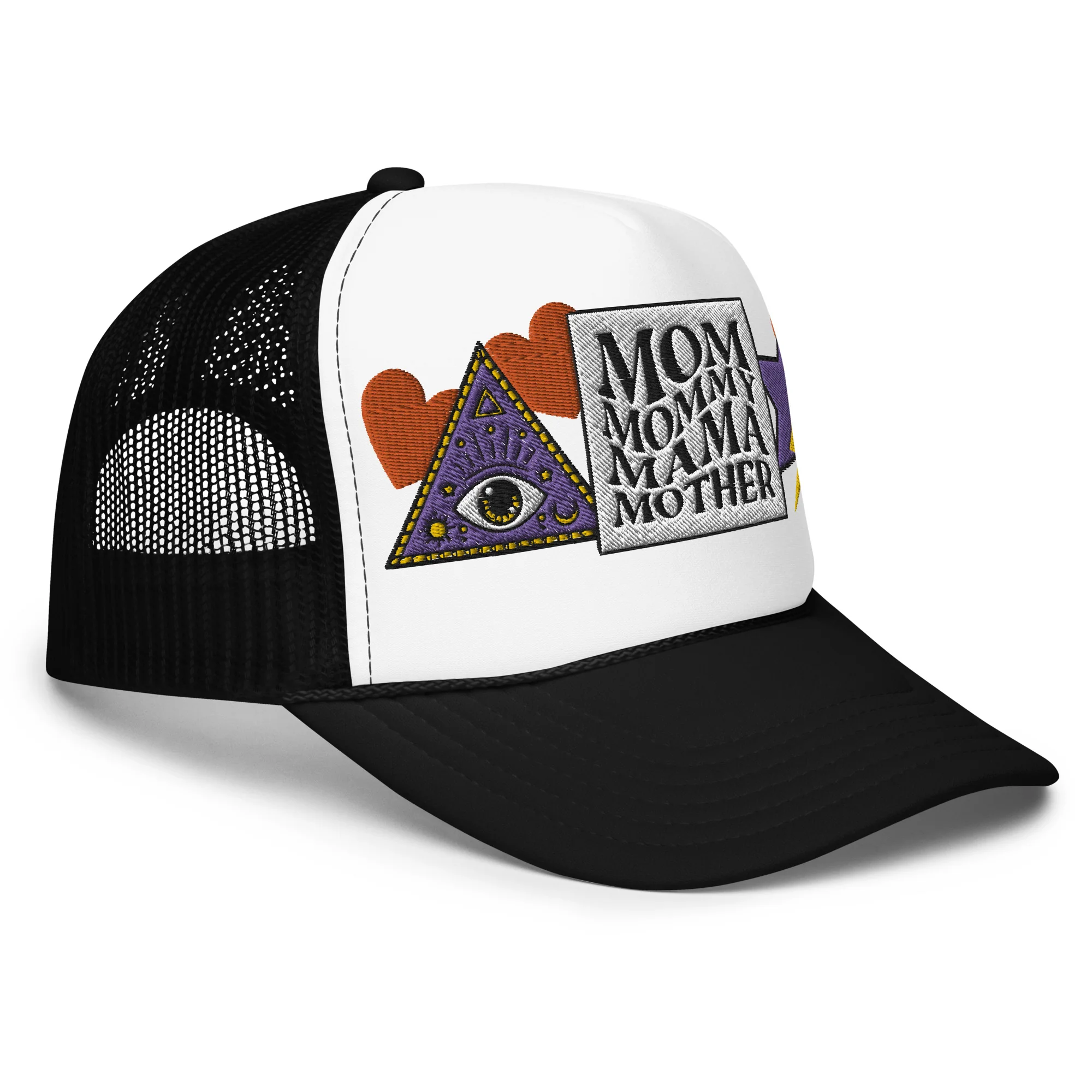 Mom Mommy Mama Mother Embroidered Patches Otto Foam Trucker Hat - Image 18