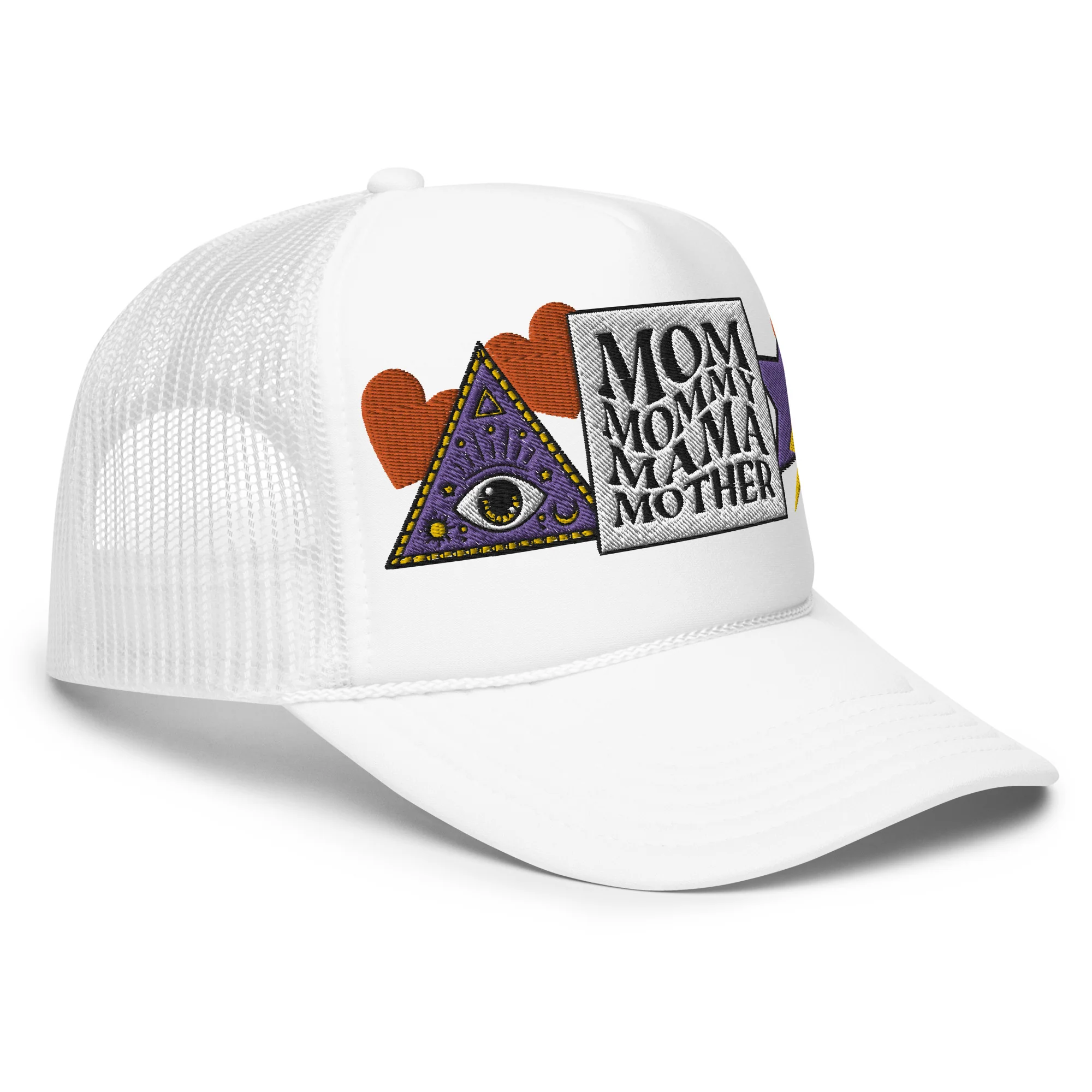 Mom Mommy Mama Mother Embroidered Patches Otto Foam Trucker Hat - Image 24