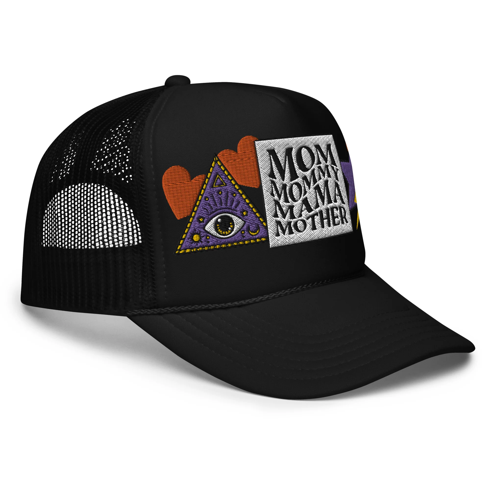 Mom Mommy Mama Mother Embroidered Patches Otto Foam Trucker Hat - Image 3