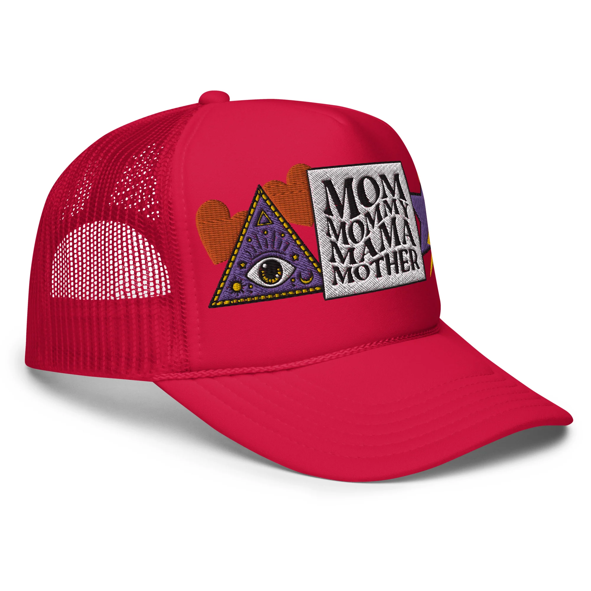 Mom Mommy Mama Mother Embroidered Patches Otto Foam Trucker Hat - Image 9